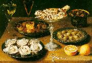 Osias Beert Still Life with Oysters and Pastries Sweden oil painting reproduction